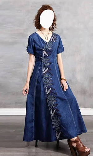 Long Denim Dress For Women Screenshot 2