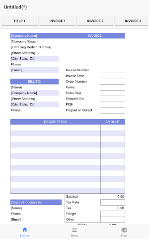 Invoice and Quote Tab Screenshot 2
