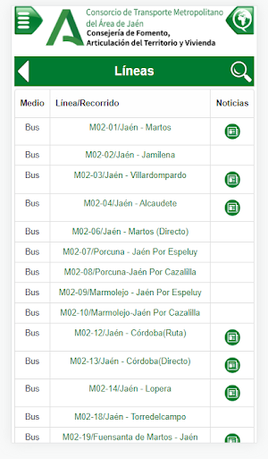 Transportes Provincia Jaen Screenshot 2