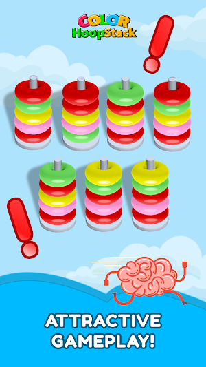 Color Hoop Sort Puzzle: Sorting 3D Game Screenshot 3