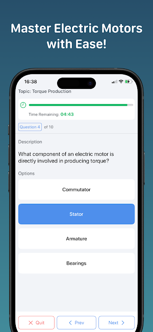Electric Motors Quiz Screenshot 0