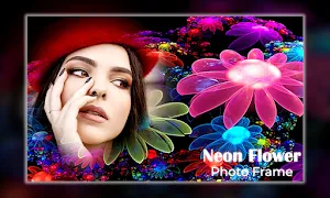 Neon Flower Photo Frame Screenshot 0