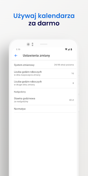 Kalendarz zmianowy Screenshot 2