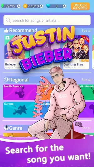 Justin Bieber Piano Tiles Screenshot 0