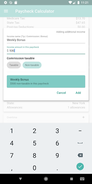 Paycheck Calculator (US) Screenshot 2