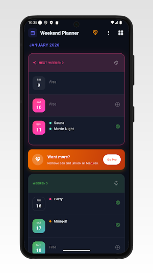 Weekend Planner Screenshot 0