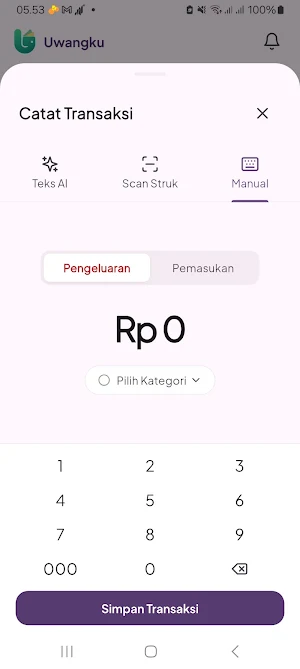 Uwangku: Catat Uang Pakai AI Screenshot 1