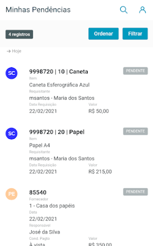 Minhas Pendências de Aprovação Screenshot 1