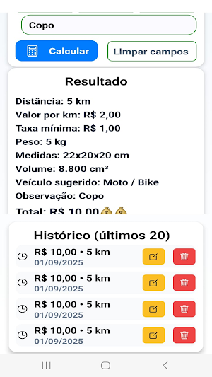 Simulador de Frete Screenshot 1