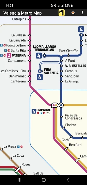 Valencia Metro Map Screenshot 2