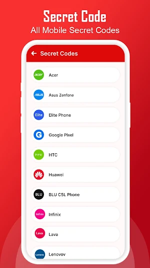Secret codes: Hack for android Screenshot 1
