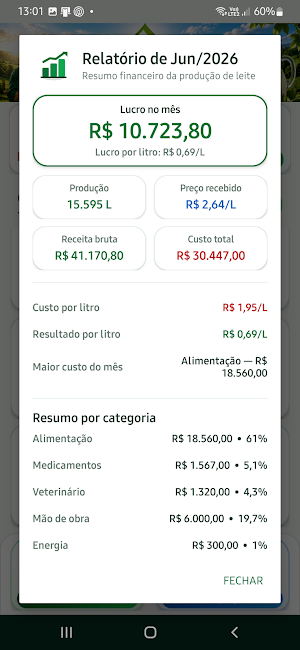 AgroCerto Leite Screenshot 2