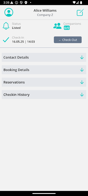 AirLST Suite Checkin Screenshot 2