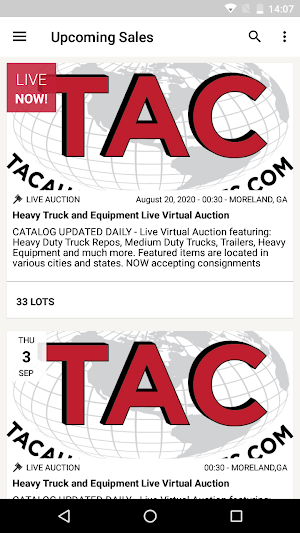 TAC Auction Screenshot 0