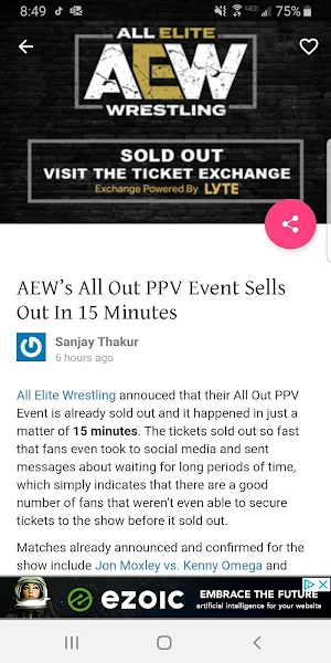 AEW News - Pro Wrestling News Hub Screenshot 1