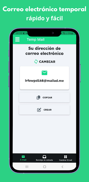 Temp Mail - Correo temporal Screenshot 1