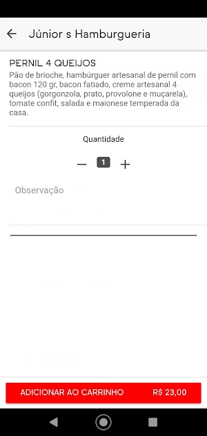 Junior Hamburgueria Screenshot 1