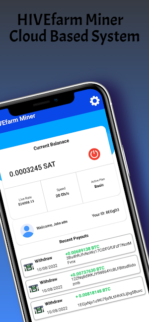 HIVEfarm - Btc Cloud Mining Screenshot 0