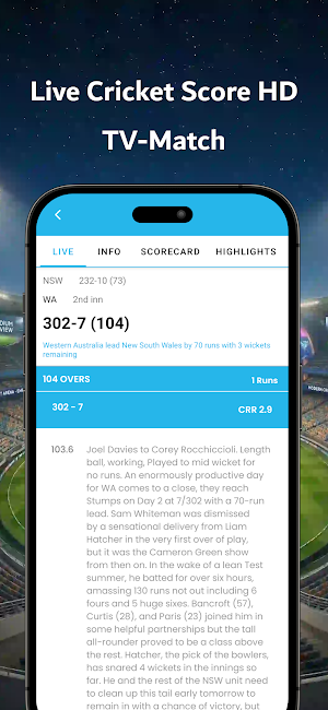 Live Cricket Score HD TV-Match Screenshot 2