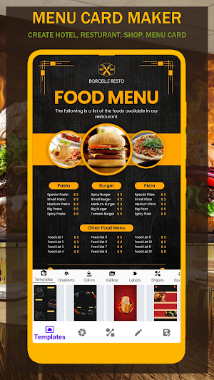 Menu Maker - Designs Creator Screenshot 1