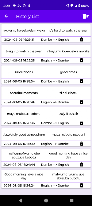 English To Dombe Translator Screenshot 2