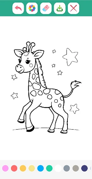 Cute Giraffe Coloring Book Screenshot 2