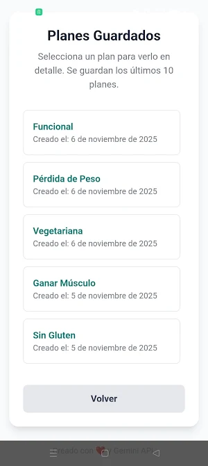 Planificador de Comidas con IA Screenshot 1