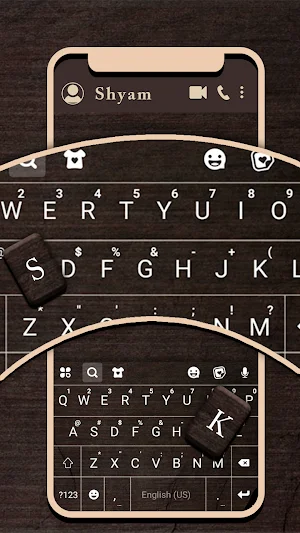 Grey Wood Keyboard Background Screenshot 2