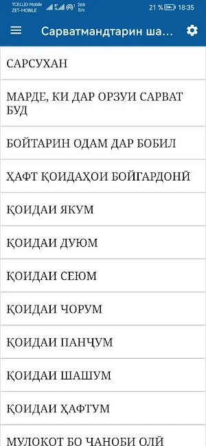 Сарватмандтарин шахси Бобил Screenshot 0