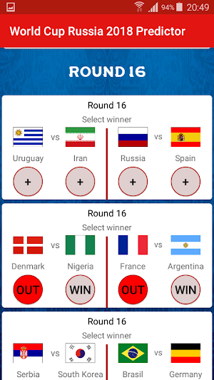 World Cup Russia 2018 Predictor Screenshot 2
