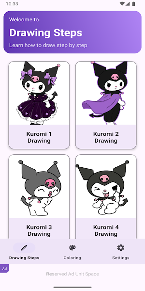 Kuro kawaii drawing & coloring Screenshot 3
