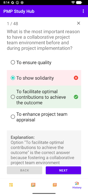 PMP Study Hub Screenshot 3