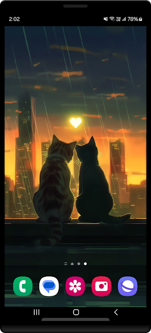 Qaz: Cat Couple Live Wallpaper Screenshot 1