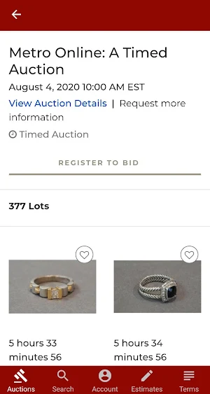 Weschler's Live Bidding Screenshot 1