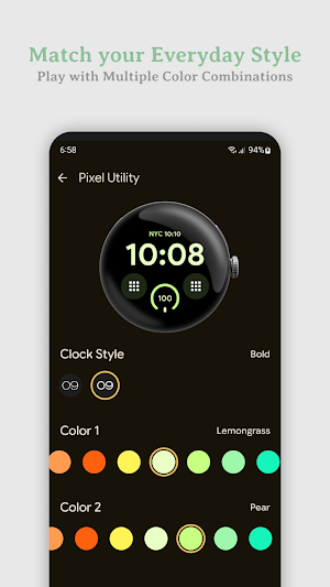 Pixel Utility Watch Face Screenshot 2