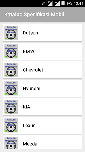 Katalog Spesifikasi Mobil Screenshot 1