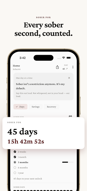 Alcohol Free Tracker - Sober44 Screenshot 0