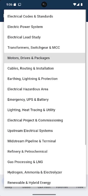Electrical Engg O&G Interview Screenshot 1