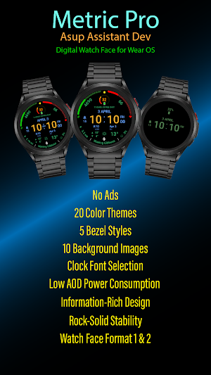 Metric Pro: Watch Face Wear OS Screenshot 0