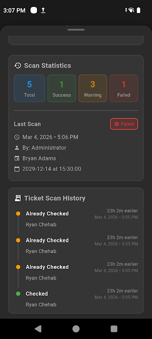tixity Check-In Screenshot 3