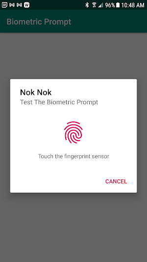 Nok Nok™ Biometric Test Screenshot 1
