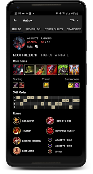 Probuilds for LoL & Wild Rift - LoLegacy Screenshot 1
