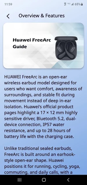 Huawei FreeArc Guide Screenshot 2
