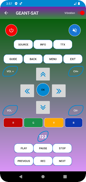 Remote Control for Geant Sat Screenshot 1