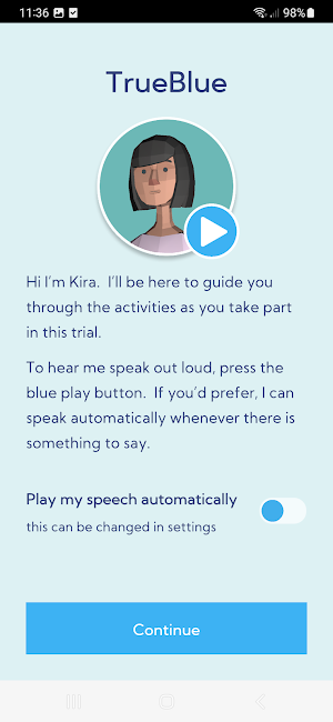 TrueBlue Clinical Study Screenshot 0