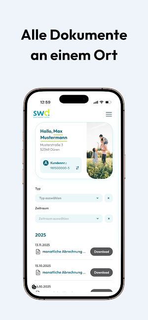 SWD-Serviceportal Screenshot 2