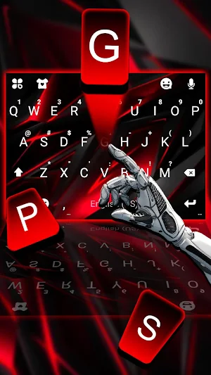 Red Black 3D Keyboard Theme Screenshot 1