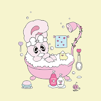카카오톡 테마 - 에스더버니_목욕