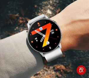 Hybrid Orange Fire Watch Face Screenshot 2