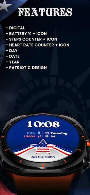 Liberty Independence WatchFace Screenshot 2